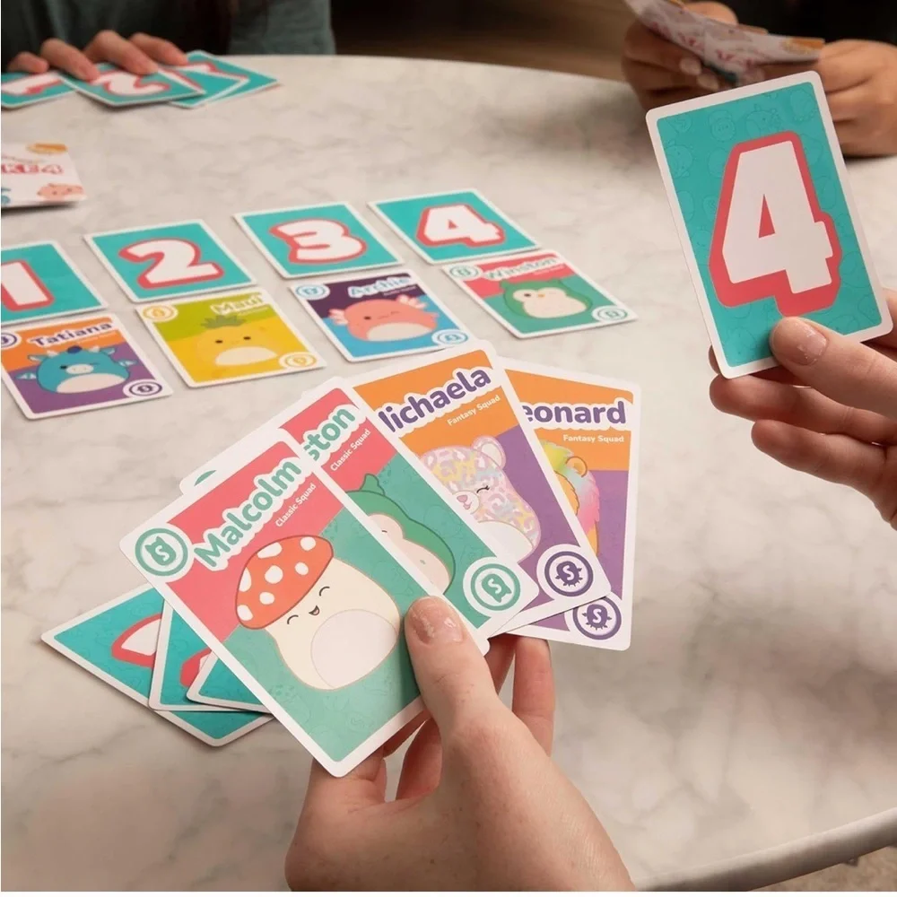 Squishmallows Take 4 Card Game with Benny Plush Clip-On